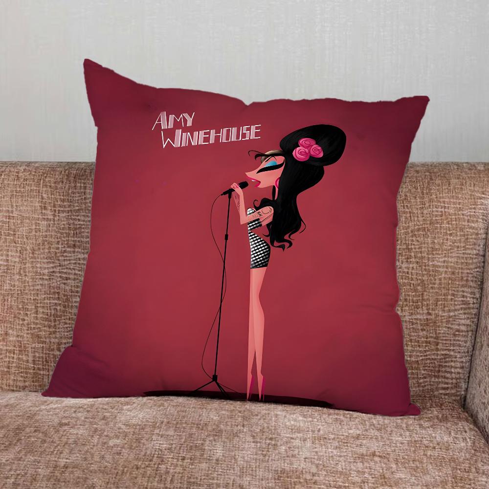Singer Amy W-Winehouse Pillow Case For Home Bedroom Car Office Decoration Living Room Sofa Cushion Cover Suitable