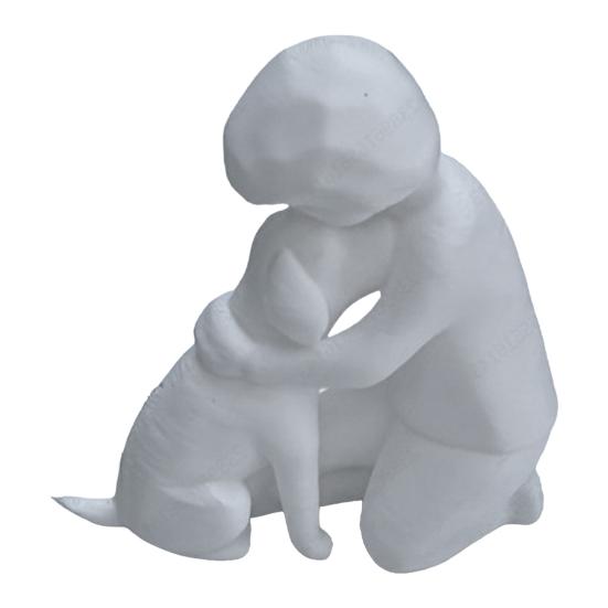 Mini Size Ornament, 3D Printed One-Piece Molding Figurine, Imitation Stone Texture Stable Base Sculpture for Living Room Desk Entrance