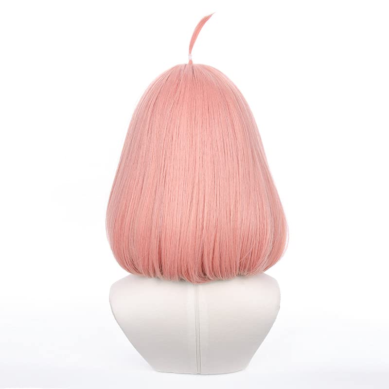 LVMEY Anime Character Anya Cosplay Wig Anya Forger Pink Short Disguise Costume Heat Resistant Wig Cosplay Accessories Wig Halloween Christmas School