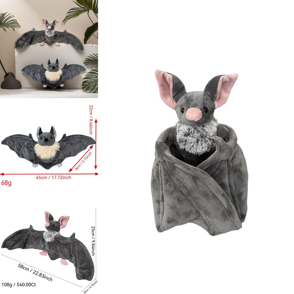 Plush Bat Toy Halloween Decoration Gift For Kids And Collectors