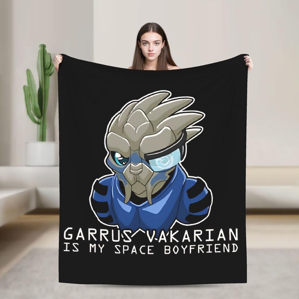 Mass Effect Garrus Vakarian Blanket  Flannel Funny Warm Throw Blanket for Coverlet Summer