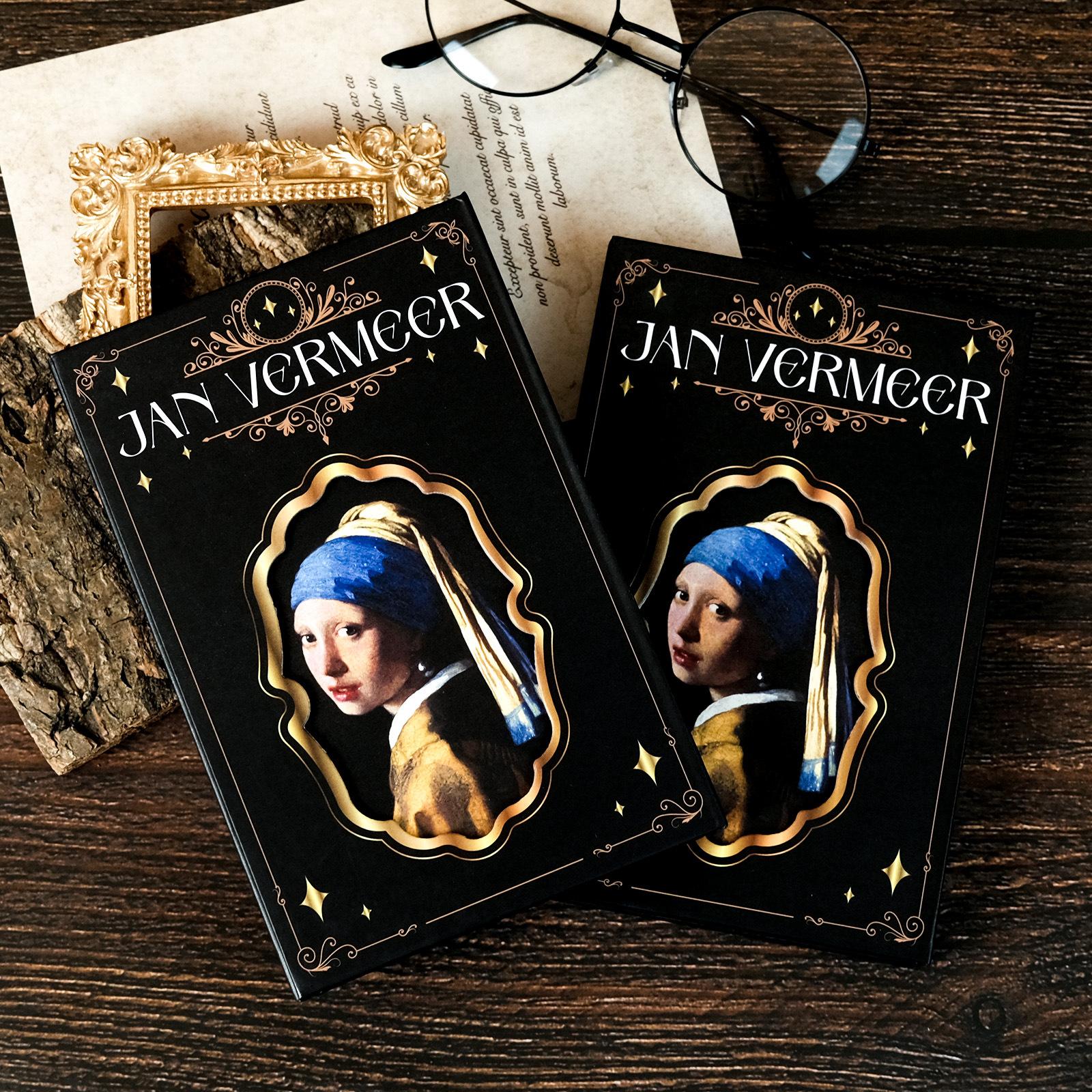 

Ретро Серия Жемчужная Девушка Твердая Обложка Портативный Тройной Блокнот Книга для Записей Конференций