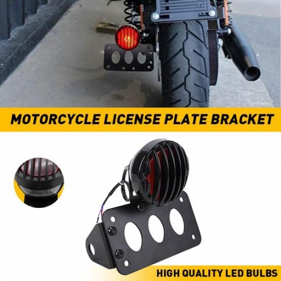 Motorcycle Mount Side & Brake Tail License Plate Bracket Light For Honda Bobber