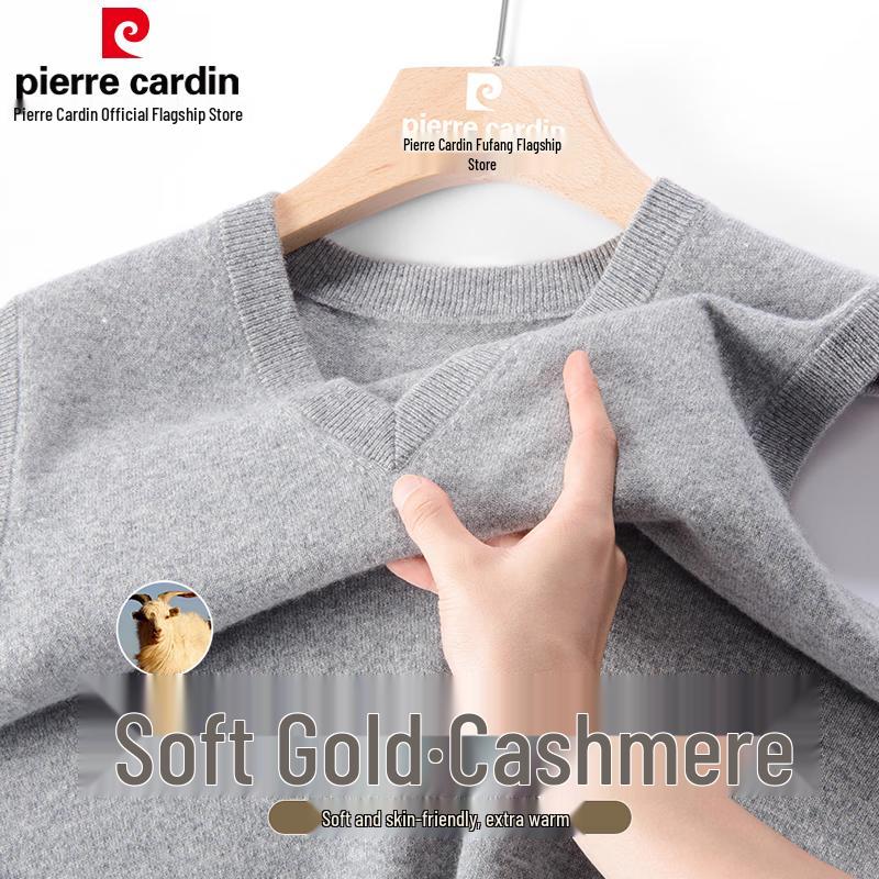 Pierre Cardin Men's V-Neck Pure Cashmere Sweater