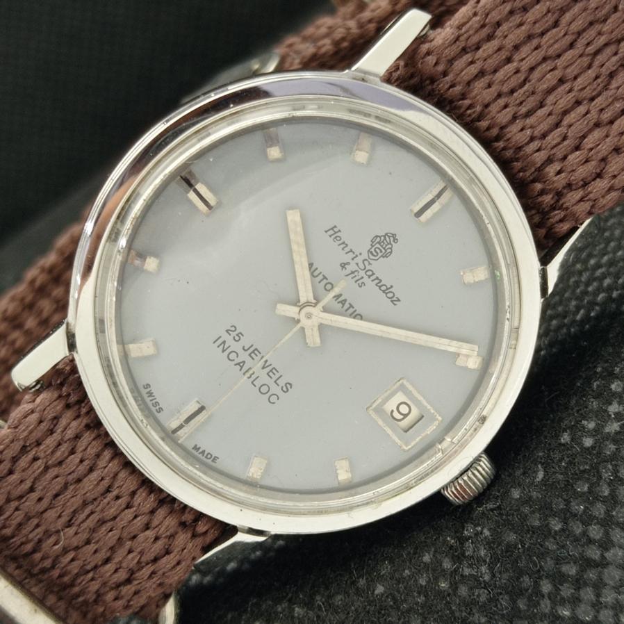 

Б/У КЛАССИЧЕСКИЕ АВТОМАТИЧЕСКИЕ ШВЕЙЦАРСКИЕ МУЖСКИЕ ЧАСЫ HENRI SANDOZ & FILS С СЕРЫМ ЦИФЕРБЛАТОМ a425137-1 R1025-a425137