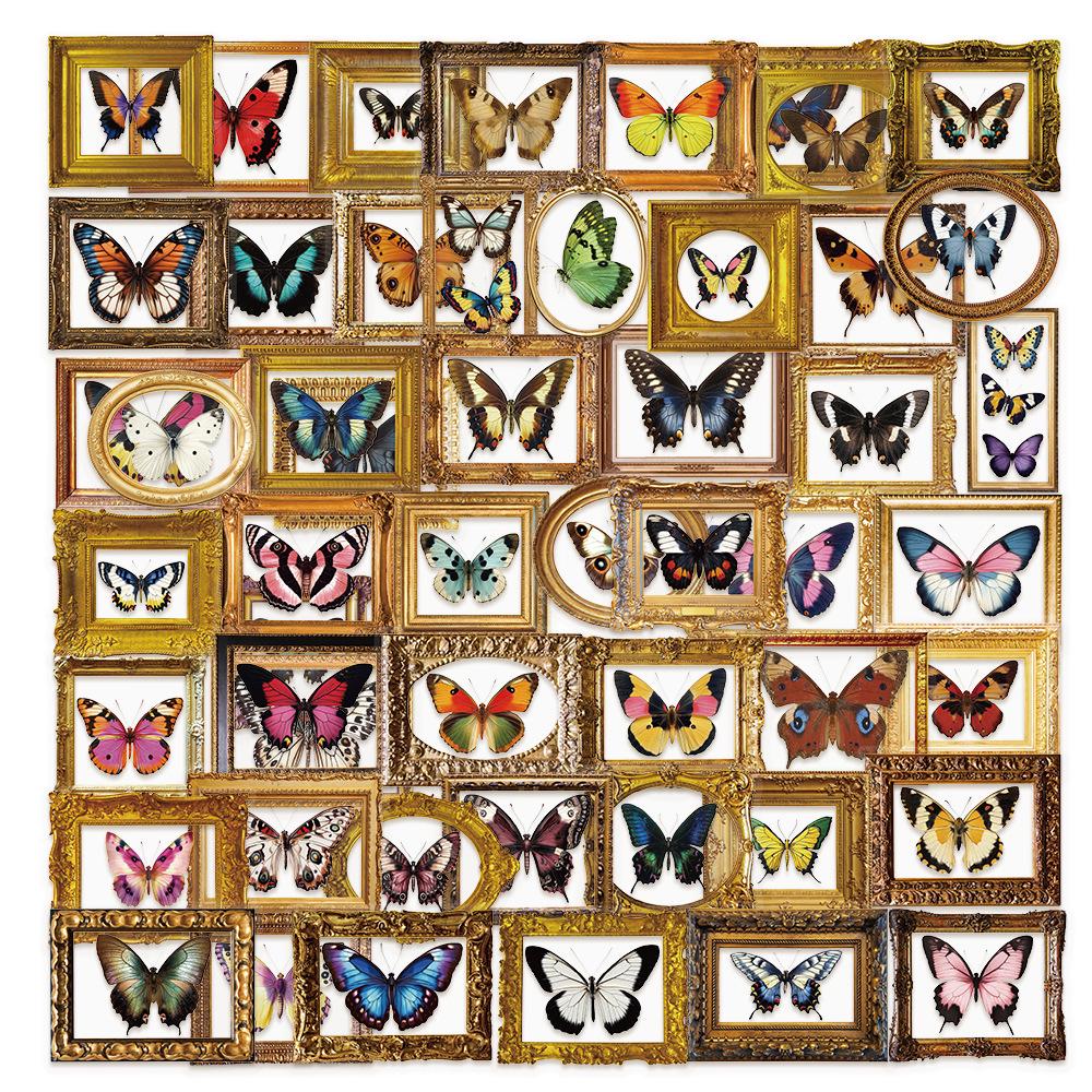 Butterfly Cartoon PET Waterproof Stickers for Journals, Bottles, Phones, and Computers