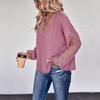 Fashion Spring Autumn Lacework Lantern Sleeve V Neck Solid Color Women Casual Pullover T Shirt Blouse Top