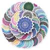 50 Iridescent Mandala Stickers - Waterproof DIY Decoration for Stationery and Milk Tea Cups