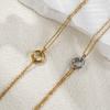 Minimalist Circle Pendant Necklace 18K Real Gold Plated Stainless Steel Ring Charm Necklace Jewelry For Women Gift 42cm +8cm