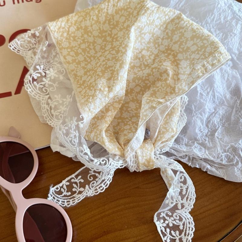 Soft Comfortable Lace Trim Hairband Sheer Hair Scarf Suitable for Female All Age