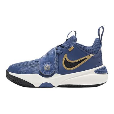 Team Hustle D11 PS Mystic Navy Metallic Gold Kinder-Sneaker Blau Blass-Elfenbein Schwarz FZ7296-400