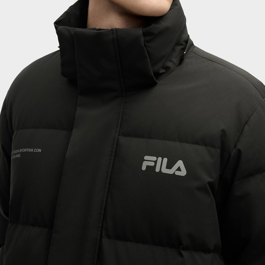 FILA Original Fashion Simple Personality Trendy Casual Versatile Comfortable Long Hooded Down Jacket Men outerwear F11M549904FBK