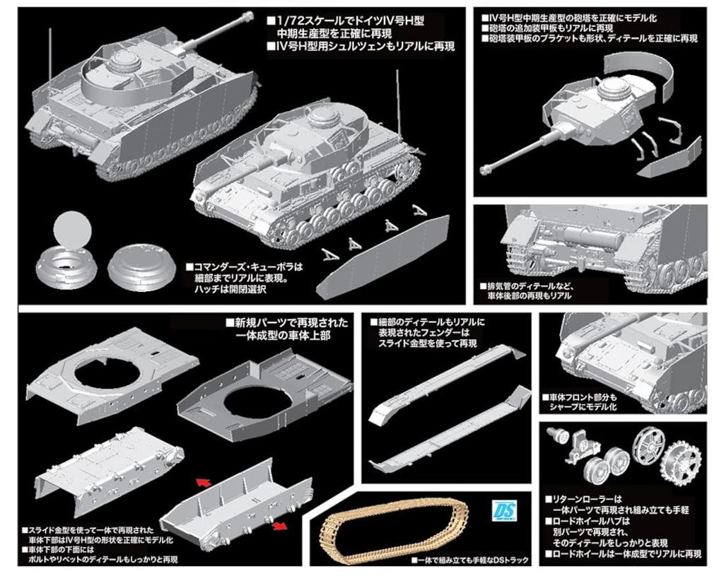 Platz Dragon WKII Deutsche Armee IV Panzer H Plastikmodell DR7279 1/72 Ausf. Mittelproduktion