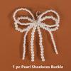 Fashion Pearl Shoe Flower DIY Oblique Round Shoelaces Shoe Decoration Accessories for Sneakers Casual White Shoe German Trainers