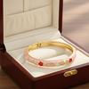 Flower Pattern Blossom Enamel Bracelet Rustic Style Women Bangle Vintage Bracelet  Student