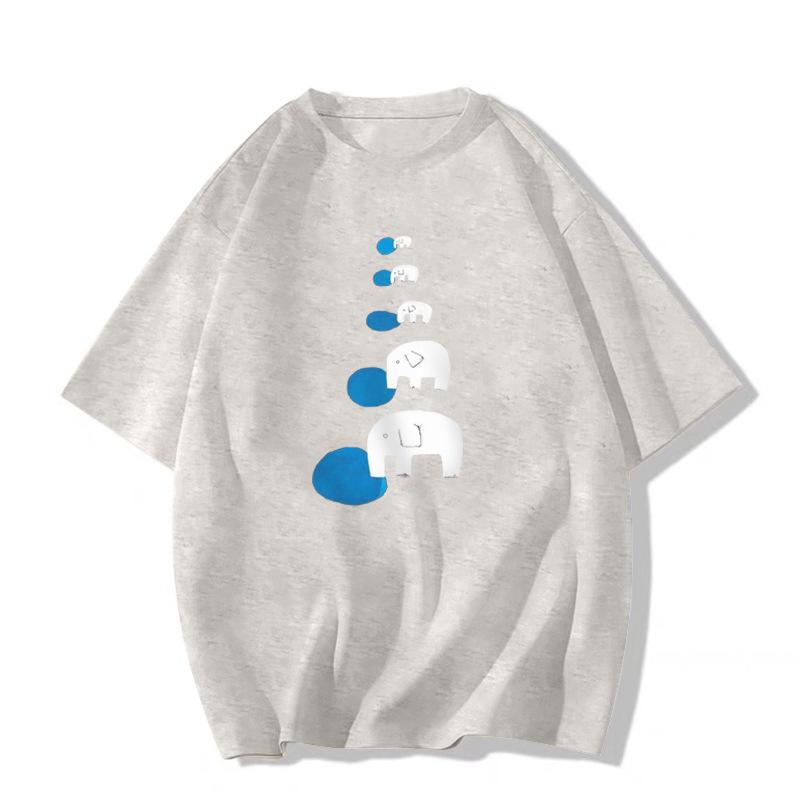 Übergröße Damen T-Shirt aus reiner Baumwolle mit kurzen Ärmeln - 2025 Amerikanisches Design