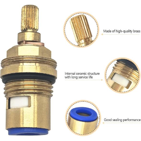 45883000 Ceramic Cartridge Compatible with Grohe Faucet Cartridge 1/2 Inch 1/4 Turn Clockwise Open 90 Degrees Right Side Close Cold Water for Ceramic