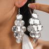 European and American round geometric round fringed ear hook retro temperament exaggerated earrings niche high fashion earrings