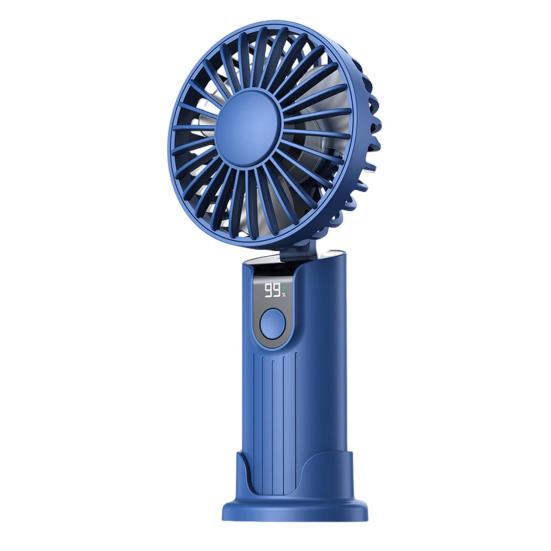 

Handheld Cooling Fan Digital Display Brushless Motor 3 Adjustable Speeds Strong Airflow синий