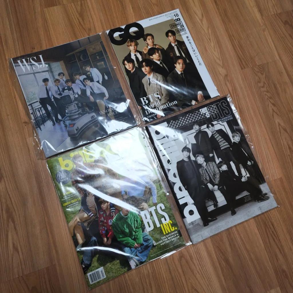 BTS Magazine 4-Piece Set (GQ, WSJ, Billboard, Billboard) Used