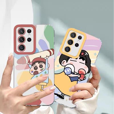 Animacinis Shinchan Skaidrus dėklas, skirtas Samsung S24PRO, S22, S23Ultra - Pilnas apsauginis nuo kritimo dizainas