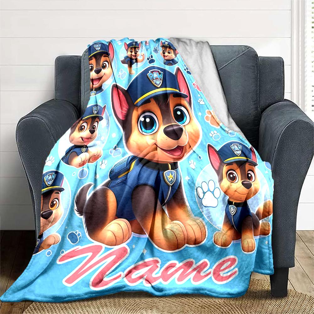Customiz Name Personality Paw Patrol Blanket Soft &Warm Sofa Office Bed Travel Lunch Break Blanket, Gift Suitable All Seasons