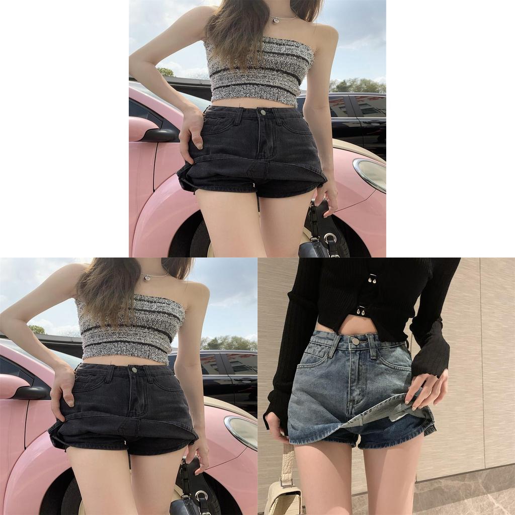 Vintage Style Cotton A Line Mini Skirt With Pockets For Summer Casual Wear