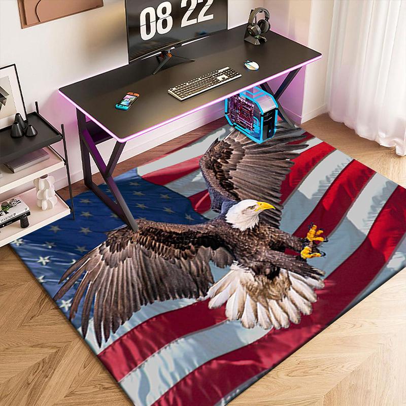 

1pc American Bald Eagle Poster Carpet Rug for Living Room Bedroom Home Sofa Decoration,Kids play Non-slip Floor Mat 40x60cm( 15x23in )