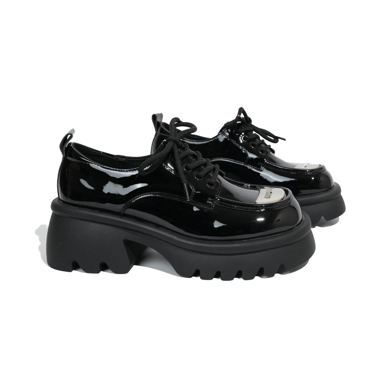 

Лоферы из натуральной кожи на платформе, женская обувь, весенние новые туфли в британском стиле, кожаные туфли увеличены за счет туфель Мэри Джейн 35