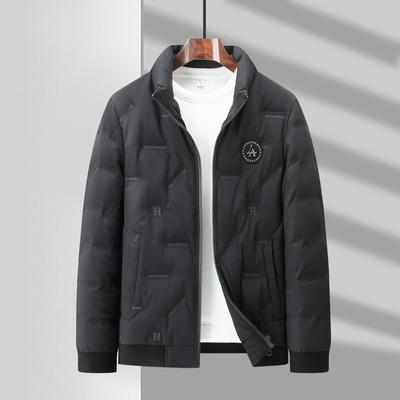 Moda de inverno simples versátil gola alta jaqueta curta para baixo masculina fria e quente jaqueta masculina jovem
