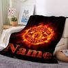 Custom Name Manchester Theme Printed Blanket Perfect For Couch Bed Travel Outdoor Use Machine Washable Cozy Durable