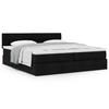 Cadre de lit ottoman avec matelas - Maison Exclusive - Tissu noir - 200 x 200 cm - Rangement hydraulique