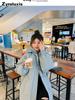 Real shot of the new winter mid-length knee-length down cotton coat for women, Korean-style loose thickened hooded cotton-padded jacket outerwear