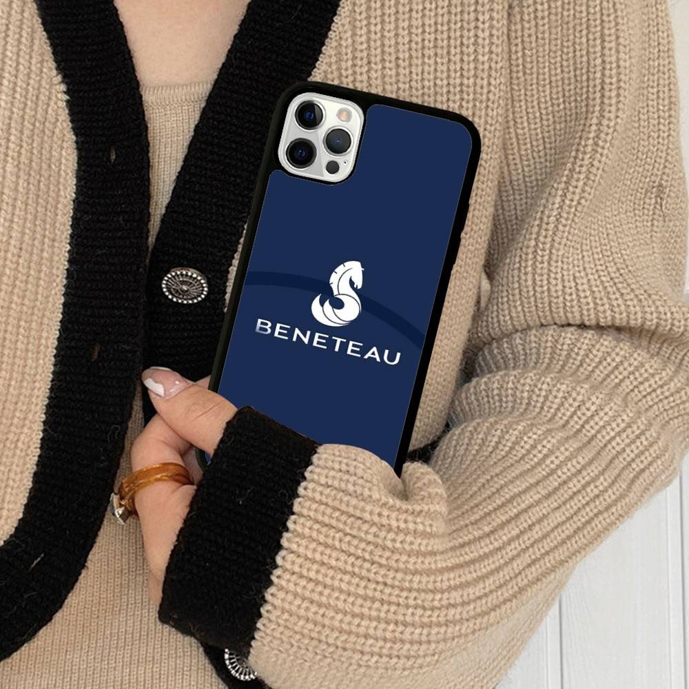 

B-BENETEAU Logo Phone Case For IPhone 17 16 Pro Max 11 12 13 14 15 Hard PC+TPU Bracket Back Cover iPhone 12