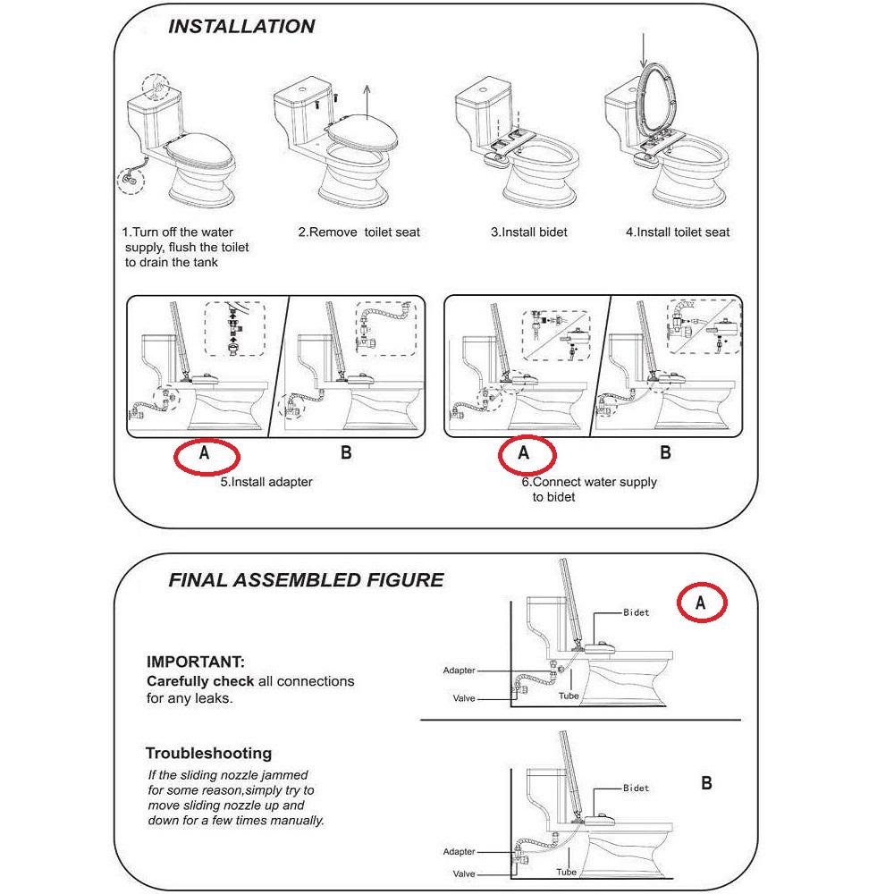 Toilet Bidet Spray Attachment For Wash Bidet For North America