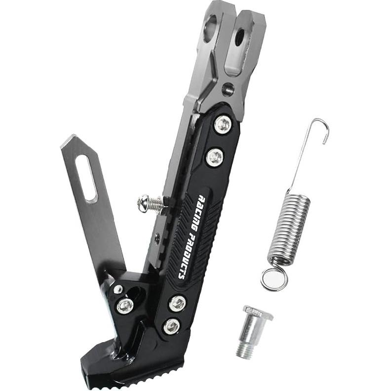 Universal Motorcycle Kickstand Accessories Motor Scooter Modified CNC Aluminum Alloy Adjustable Tripod Holder Kickstand Foot Side Support Stand Motor