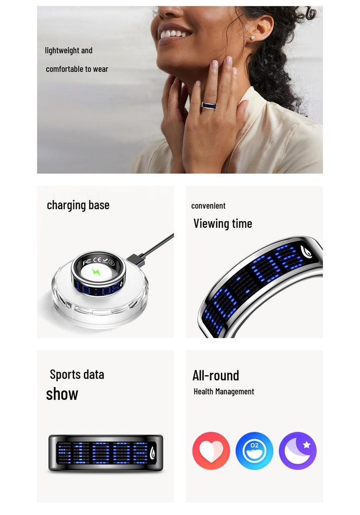 Multifunctional Bluetooth Smart Ring: Heart Rate, Blood Oxygen, Sleep Monitoring, Short Videos, Photos