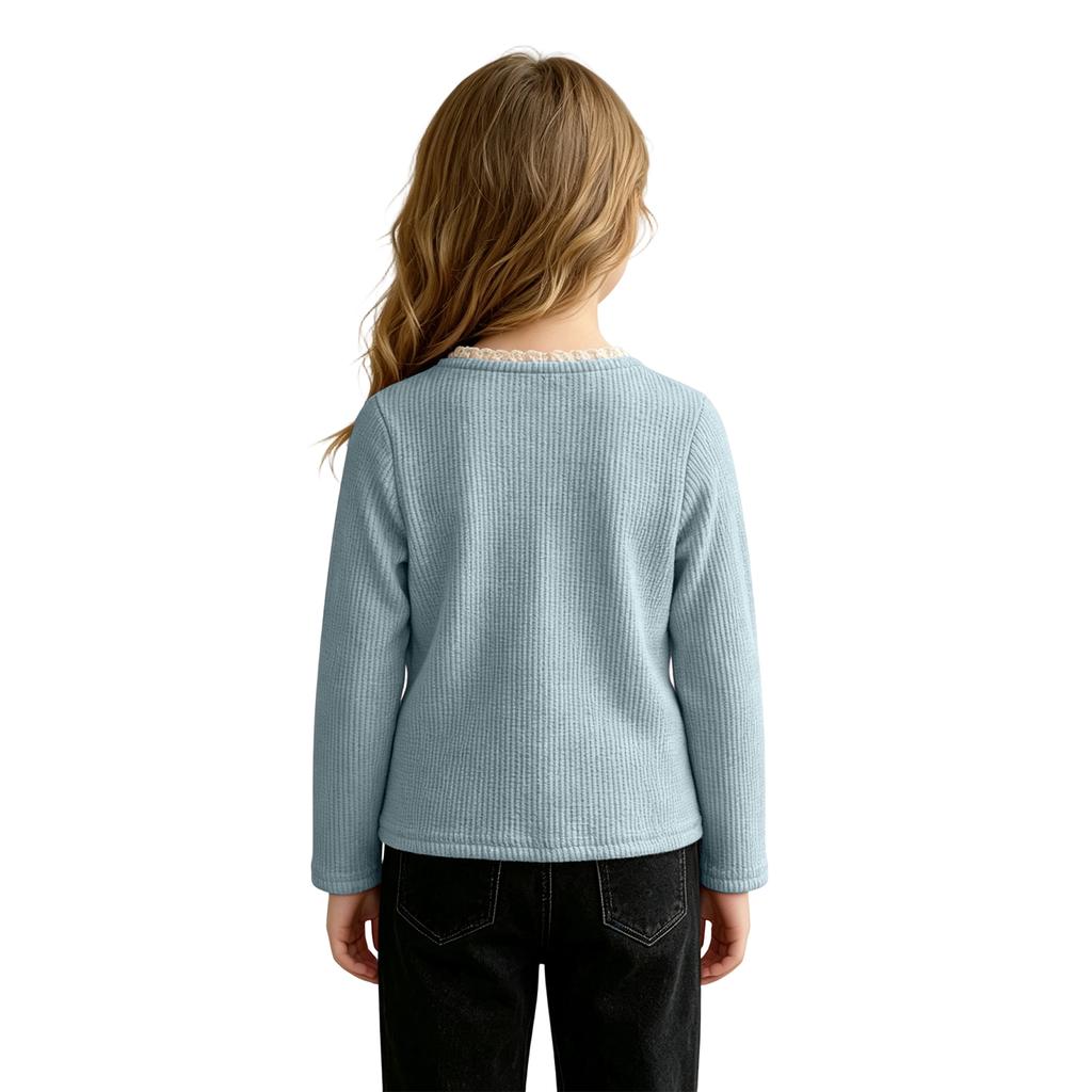 Girls Casual Long Sleeve T-Shirt Fashion Base Layer Tee Top for Daily Wear and Play