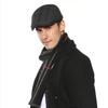 Winter Warm Retro BritishStyle Octagonal Hat Newsboy Cap,Men Solid Color Snowflake Wheat Texture Plaid Driving Cap for Gathering
