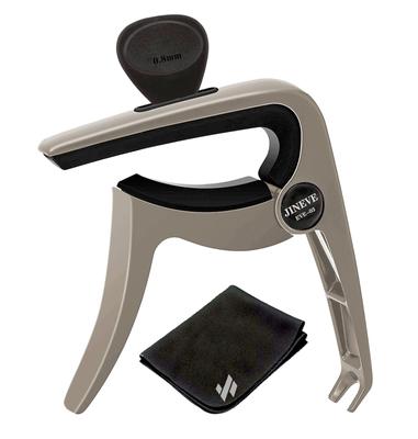 JINEVE Guitar Capo Multifunctional Guitar Capo 3IN1 Zinc Alloy with Silicone Pick Slot for Acoustic Electric Manufacturer Picks Included [Model]
