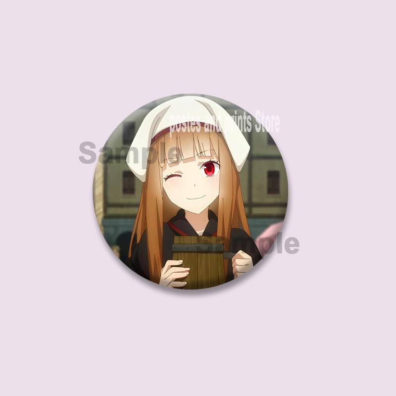 Cute Anime Spice and Wolf Enamel Badges Cartoon Manga Brooches for Backpacks Clothing Jewelry Accessories Circular Lapel Pins