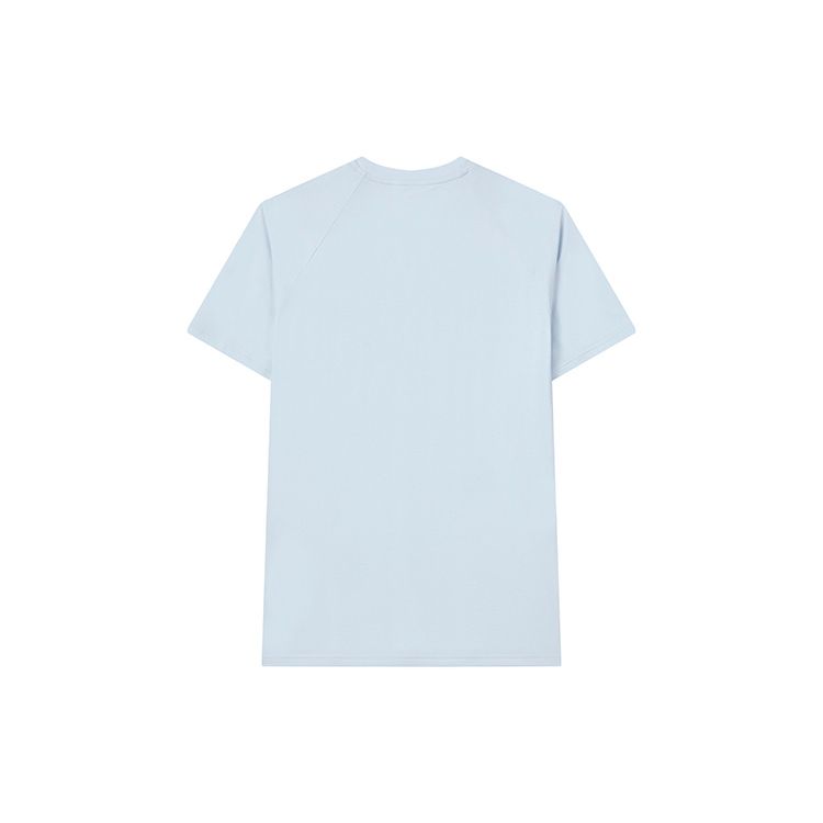 FILA Athletics Fitness Solid Color Logo Knitted Moisture-Wicking Quick-Dry Short Sleeve T-Shirt Men Tops Light-Smoke-Blue A11M221109F-BU