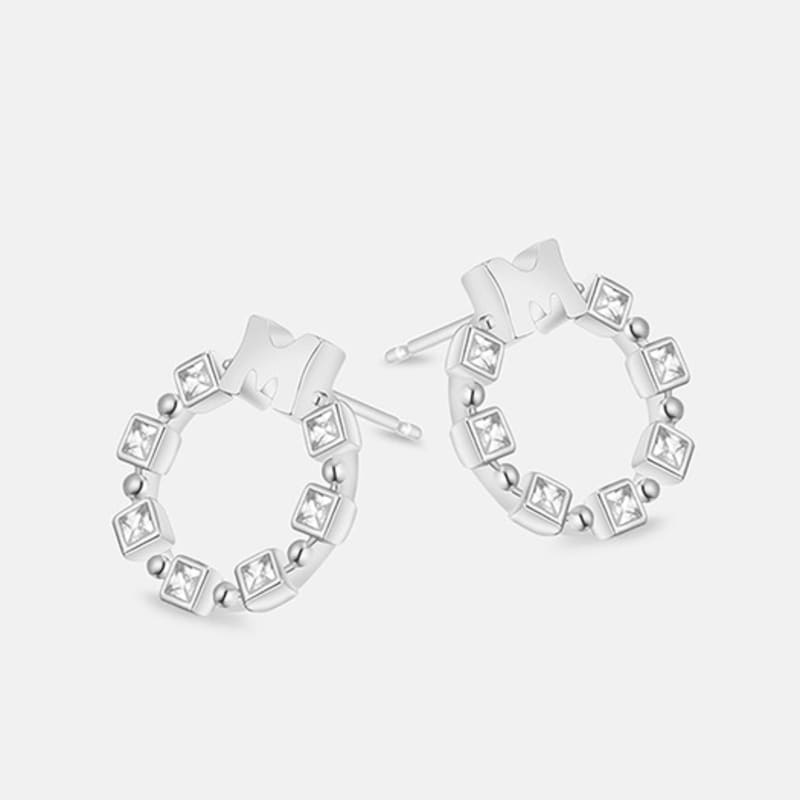 METROCITY JEWELRY M Basic Sterling Silver White Earrings A243SE9009WPA