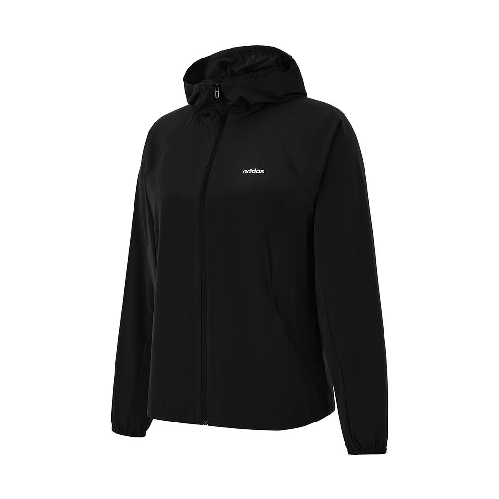 Adidas Hooded Zip-Up Comfortable Long Sleeve Jacket Women Jackets Black JL8237