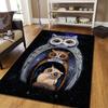 Niedlicher Eulen-Print Teppich, Rutschfeste Fleckenbeständige Fußmatte für Schlafzimmer Garderobe Wohnzimmer, Lichtbeständige Innen-Außen-Dekoration