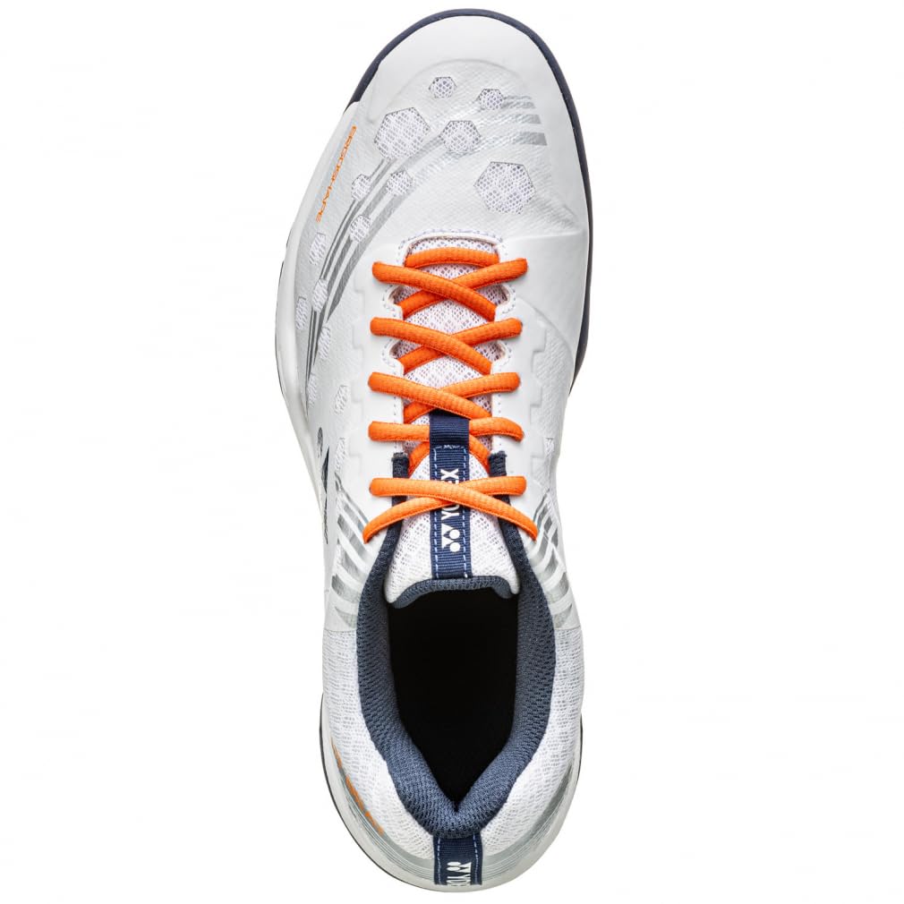 Yonex Power Cushion Strider Beat Badminton Shoes, White/Orange (386), Size 23.5 Cm