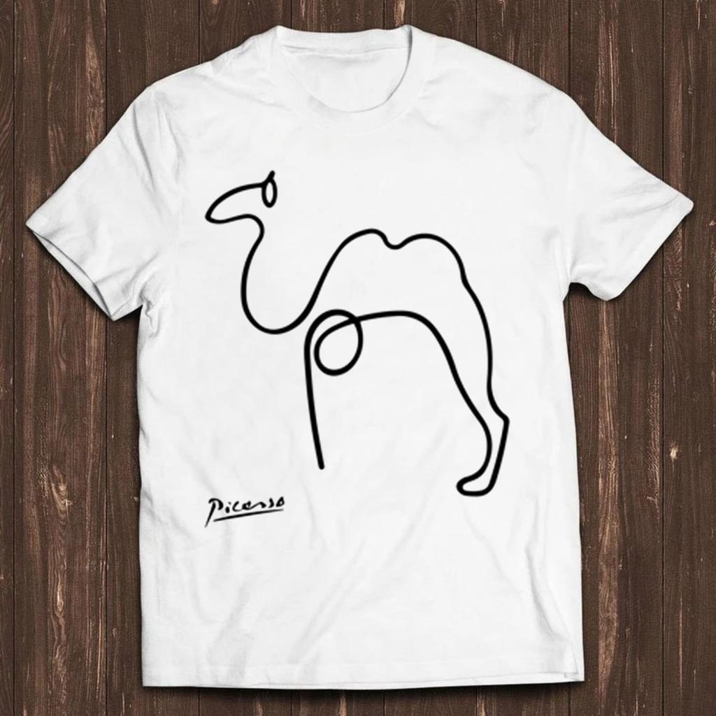 Picasso Camel One Line Drawing Art Funny Meme Cult Movie Cool Gift Tee T Shirt C760