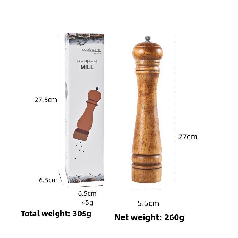 Antique Finish Wooden Spice Grinder With Manual Pepper And Salt Mill For Cooking Enthusiasts