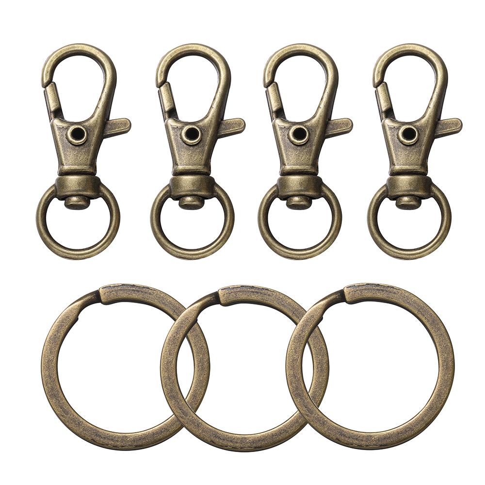 

20Pcs Split Key Ring Swivel Lobster Clasp With Key Ring Connectors For Bag Belt Dog Chains DIY Jewelry Making Accessories 14 x 32mm античный бронзовый