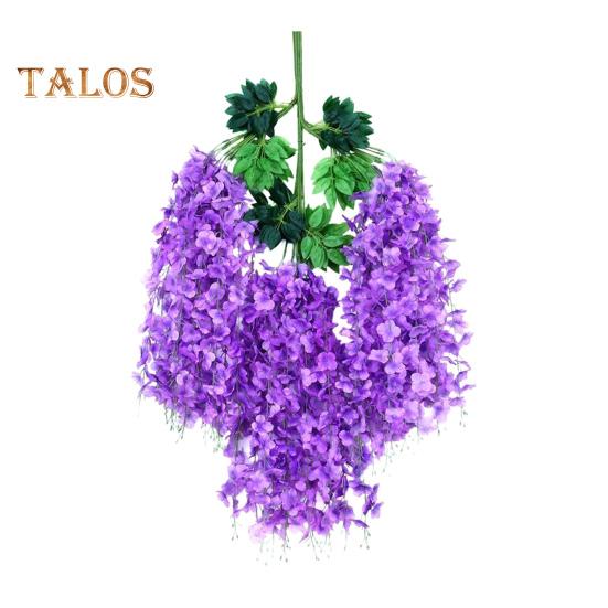 

12 шт. искусственных цветов глицинии, устойчивых к ультрафиолетовому излучению, искусственные цветы глицинии, подвесные искусственные цветы, виноградная лоза для патио, вечеринки, украшения для дома и интерьера светло-фиолетовый